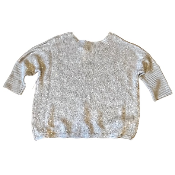 NWT Forever 21 Sequin Crew-Neck Long Sleeve Sweater, Silver Gray | S - Picture 11 of 14